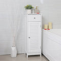 White Wood Finish Bathroom Floor Cabinet with Drawer G31368