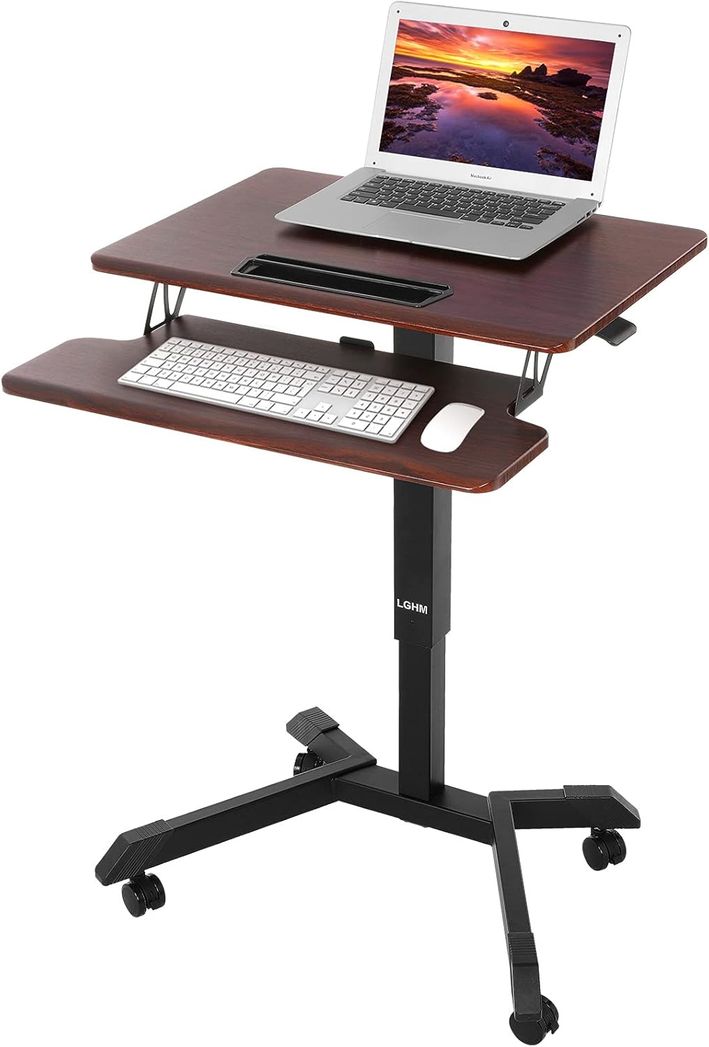 Rolling Desk with Keyboard, 4 Lockable Casters B744583