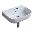 White Three Hole Bathroom Sink B7372