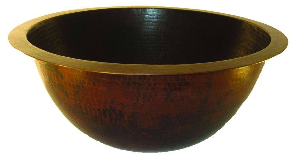 Copper Bathroom Sink with Oil Rubbed Bronze Drain W100