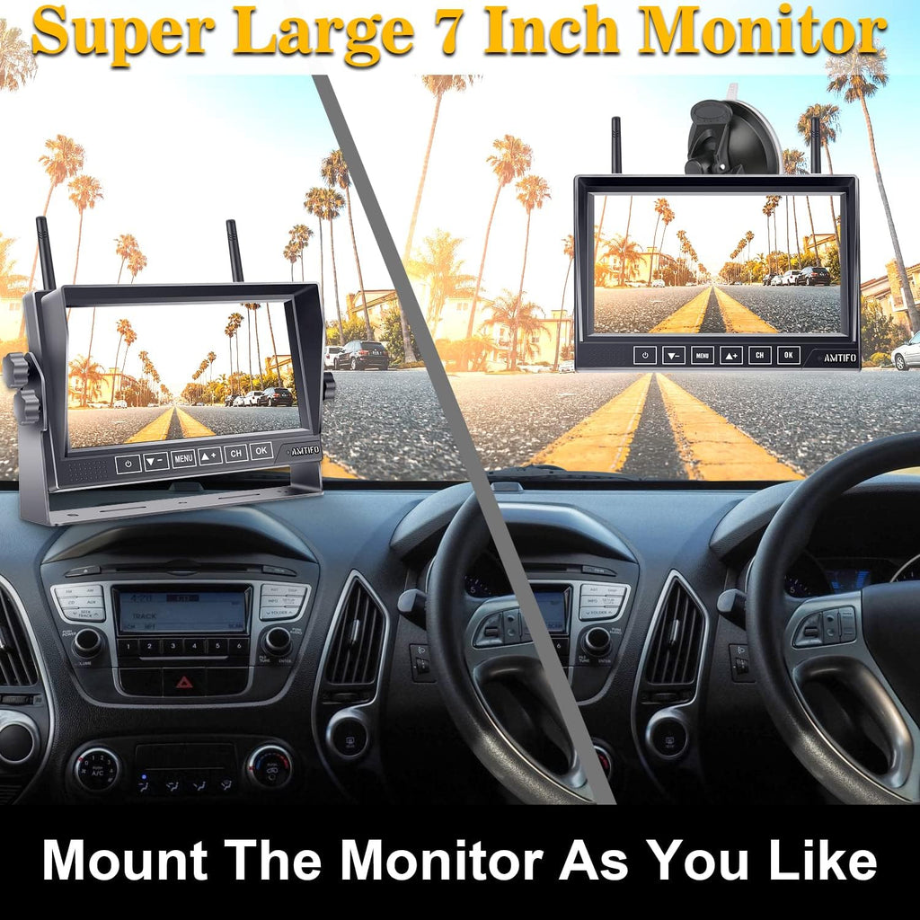 7'' HD 1080P Wireless Backup Camera with DVR Monitor D896855