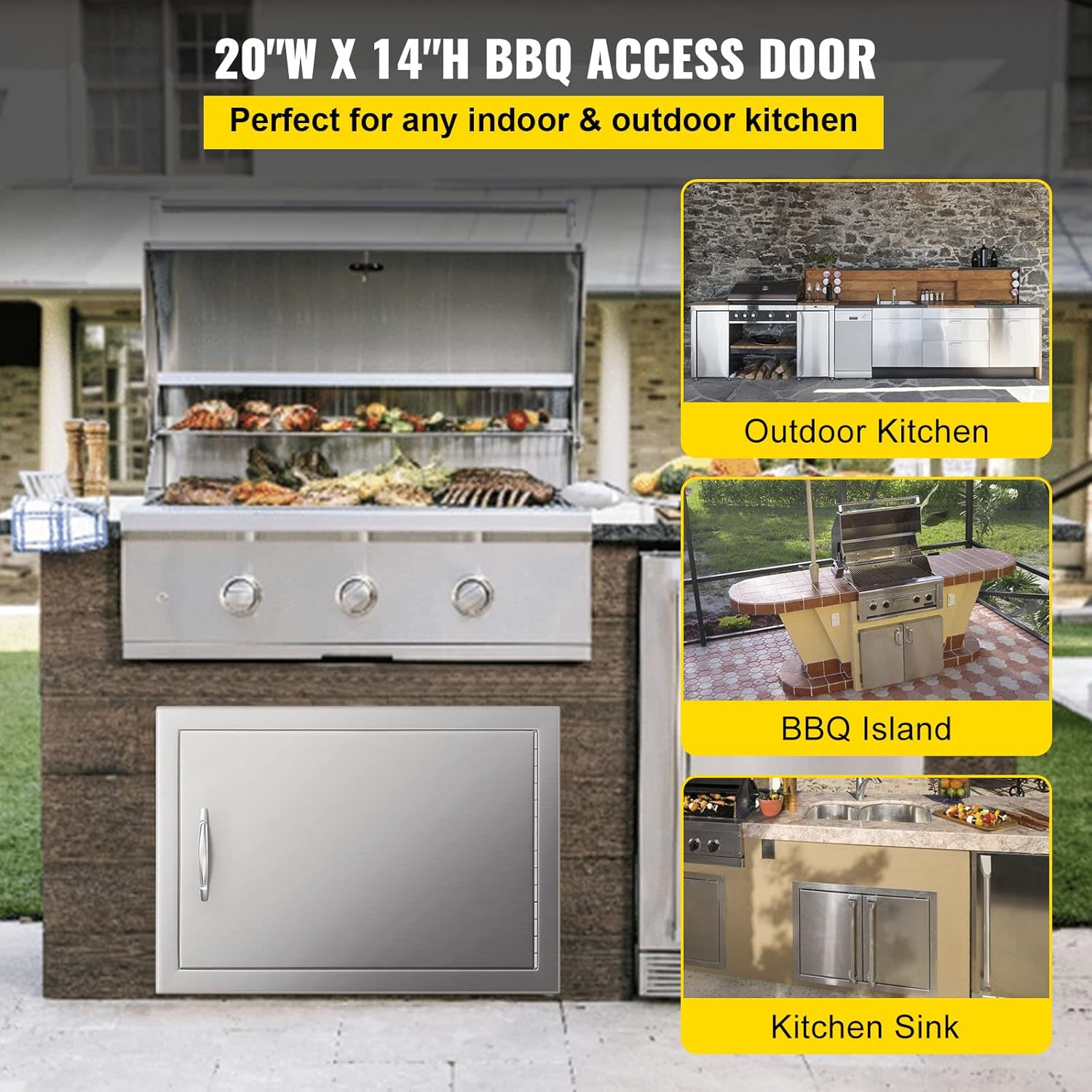 Stainless Steel BBQ Access Door 20W x 14H Inch J2440