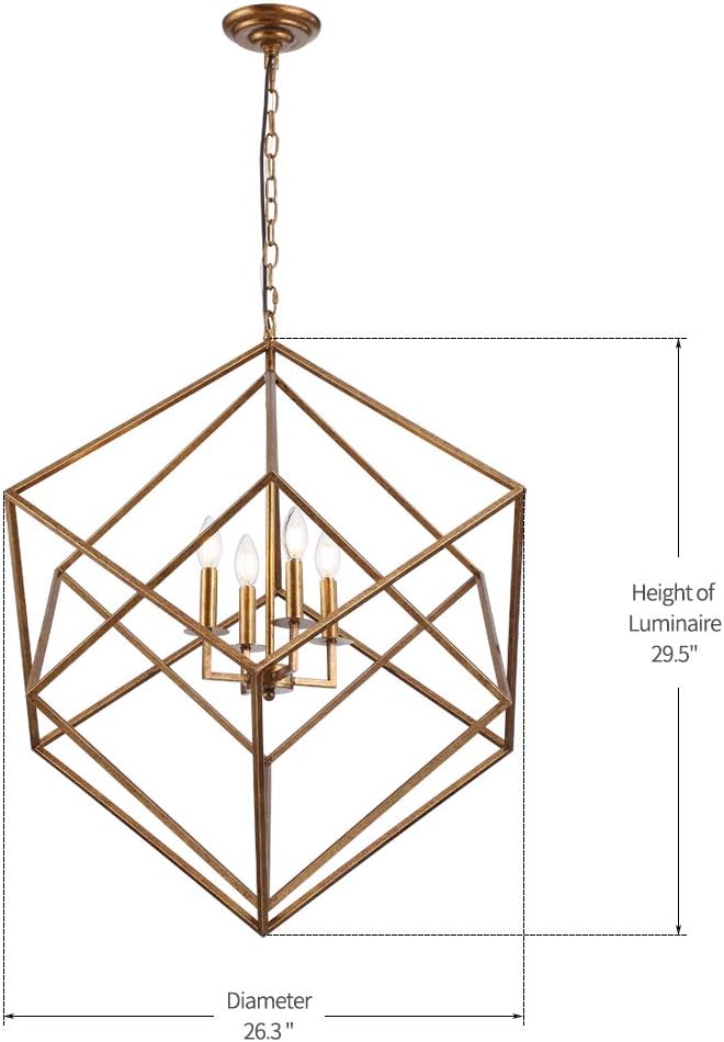 Steel Cage Large Lantern Chandelier Pendant Ceiling Light Fixture X261