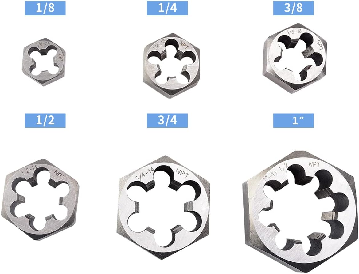 6 Pcs Carbon Steel Pipe Hex Die Set V399428