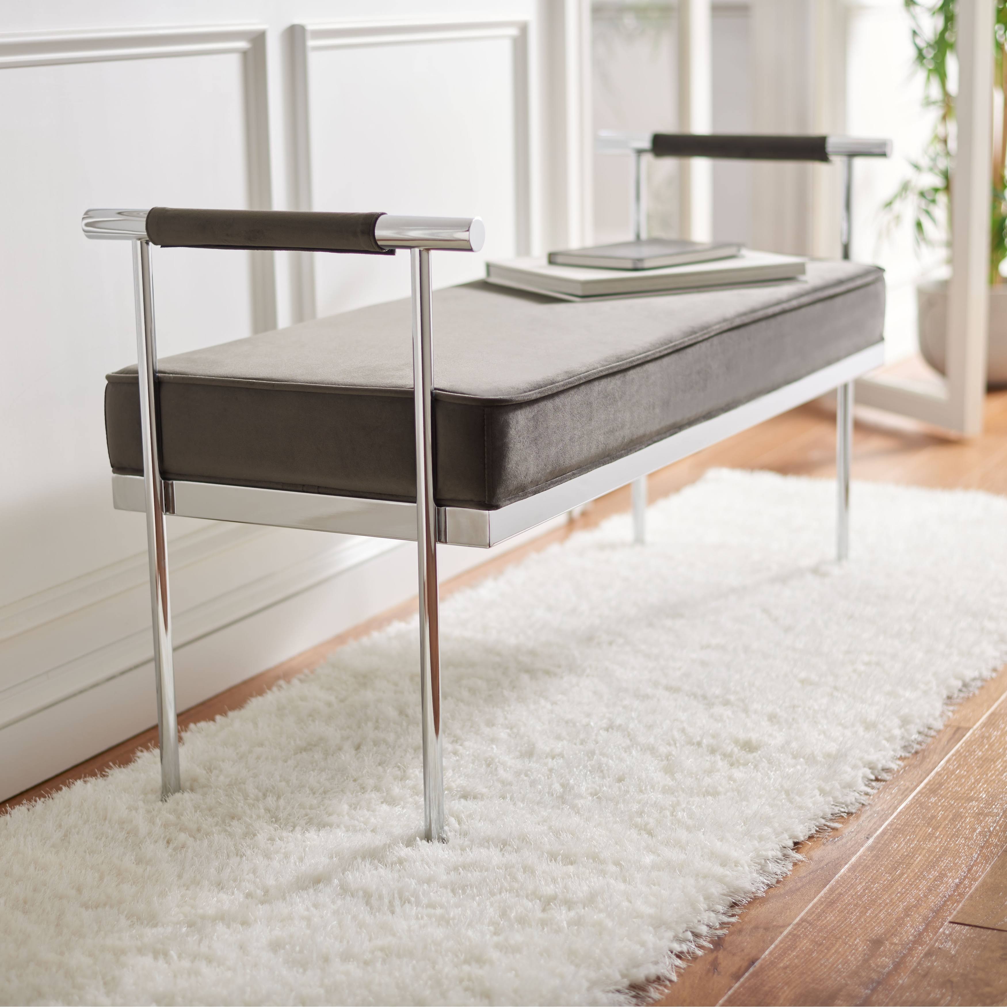 Navy Rectangle Bench with Arms Z590