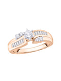 14K Rose Gold Diamond Engagement Ring Q950