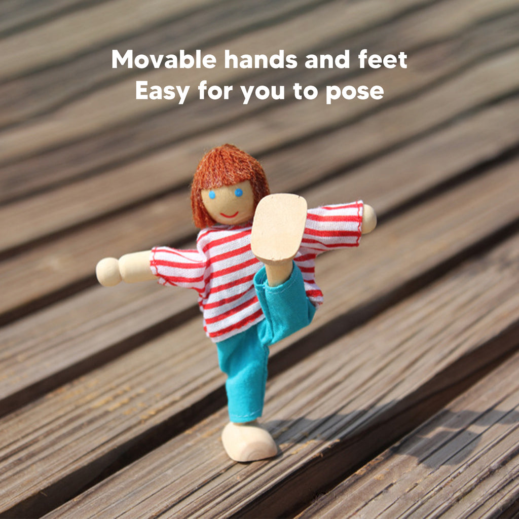 8pcs Wooden Dollhouse People Figures Y482