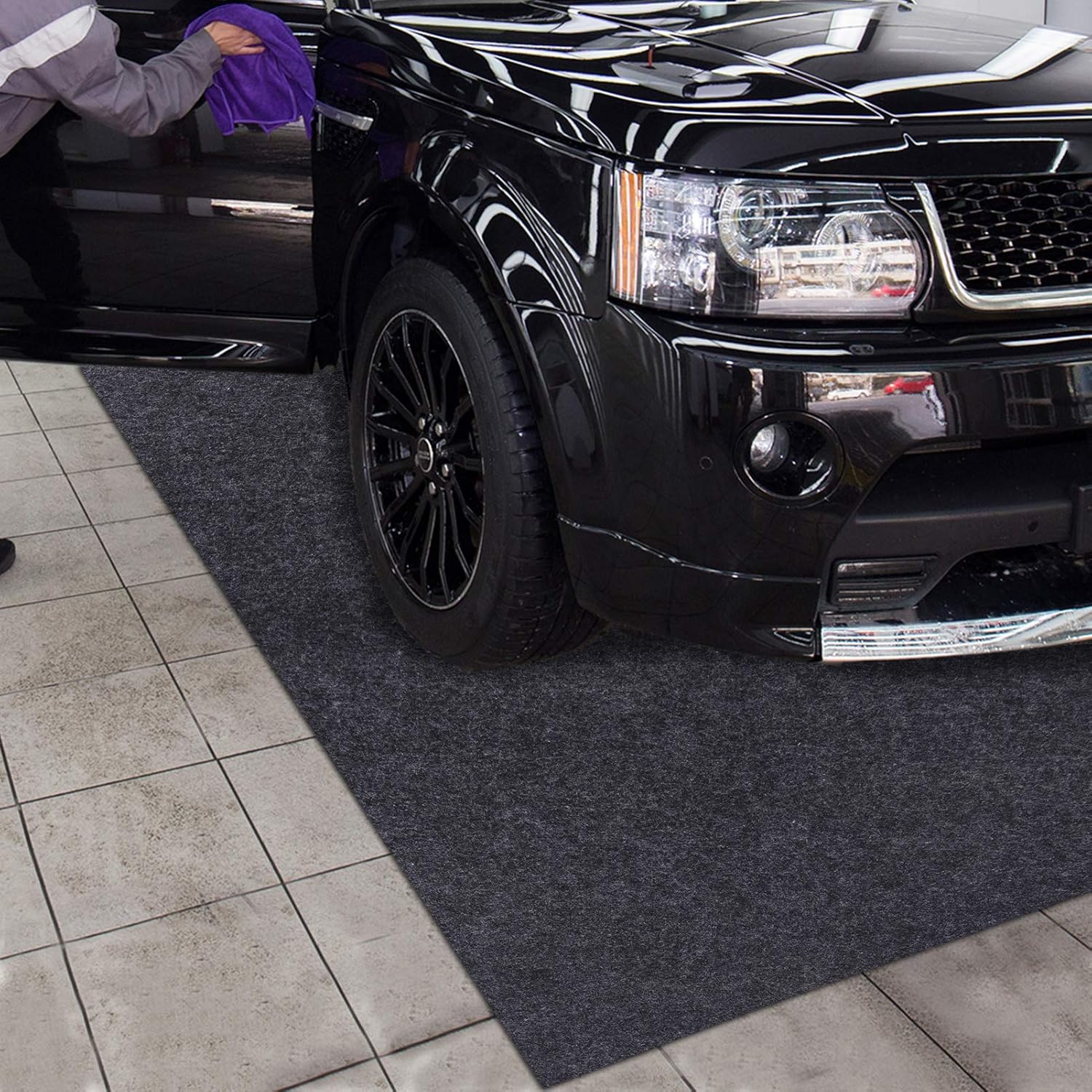 7.56Ft x 6.56Ft Absorbent Waterproof Washable Garage Floor Mats N930