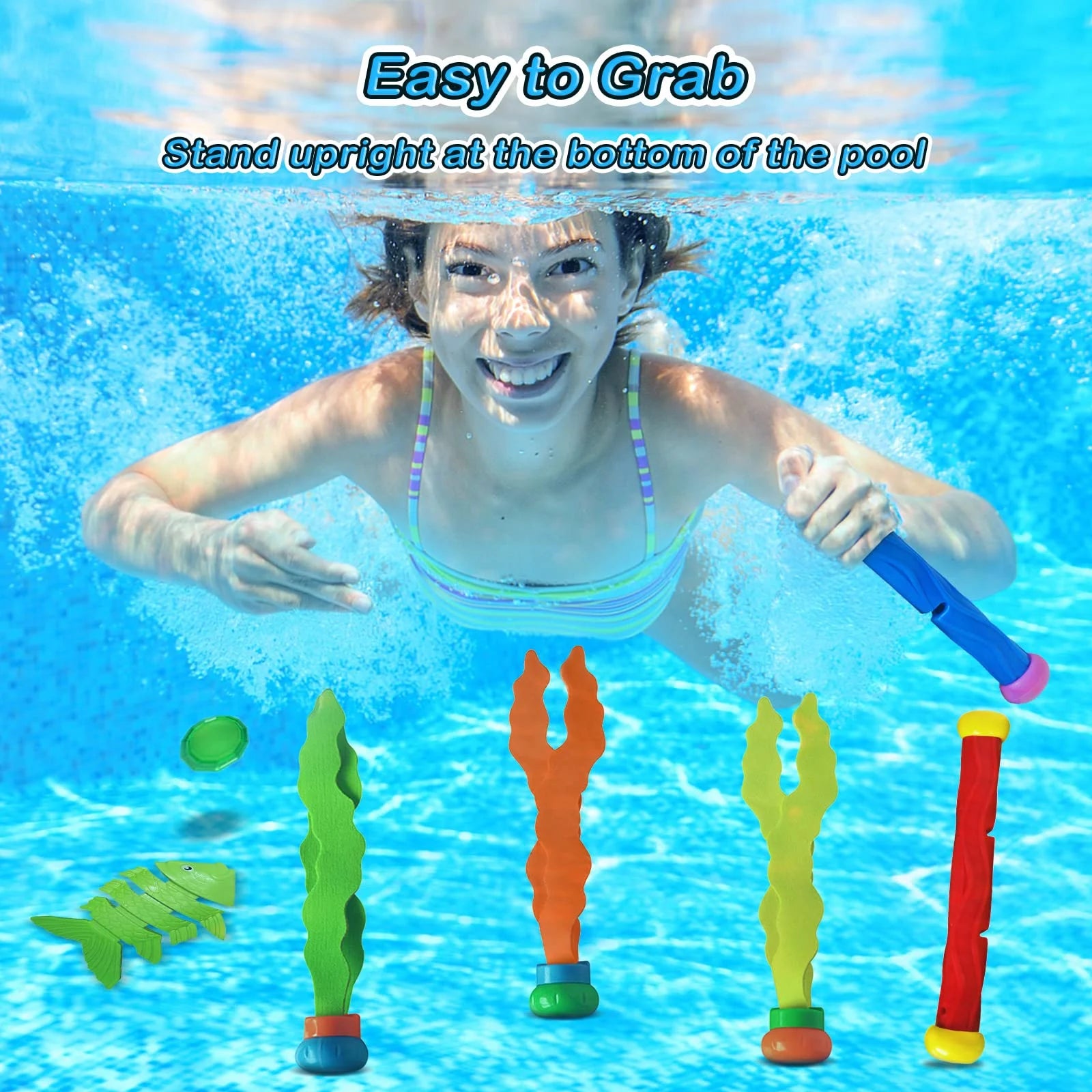 31 Pcs Pool Diving Toys Set with Storage Bag A56824