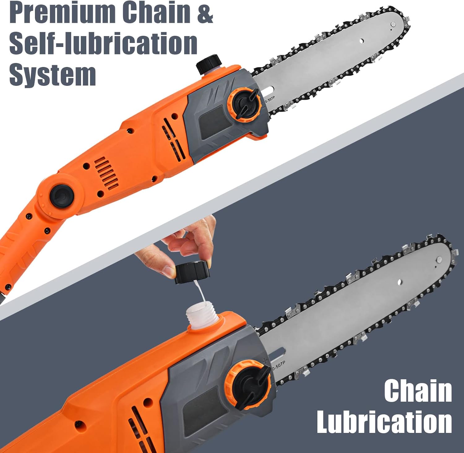 10 Inch 8 Amp Multi-Angle Pole Chain Saw with Telescoping Handle U546651