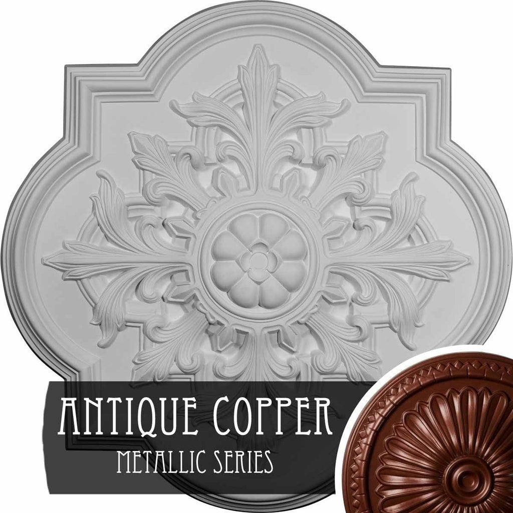 31 1/4x22OD x 2x22P Ceiling Medallion Hand-Painted Gold F57857