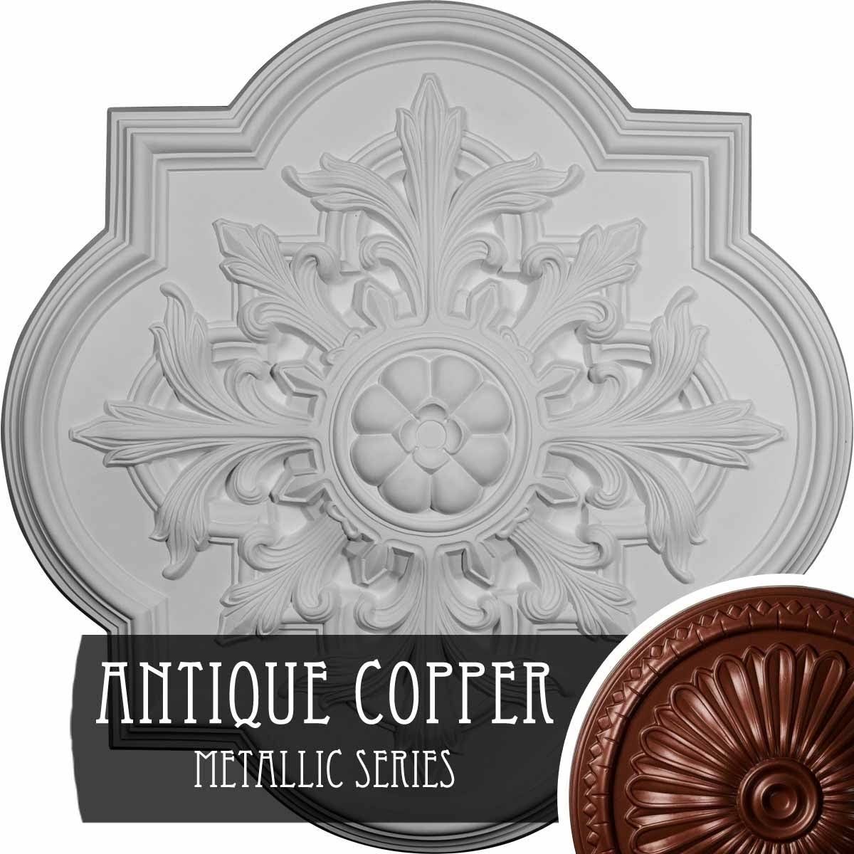31 1/4x22OD x 2x22P Ceiling Medallion Hand-Painted Gold F57857