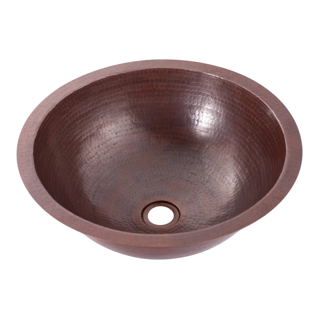 Copper Bathroom Sink with Oil Rubbed Bronze Drain W100