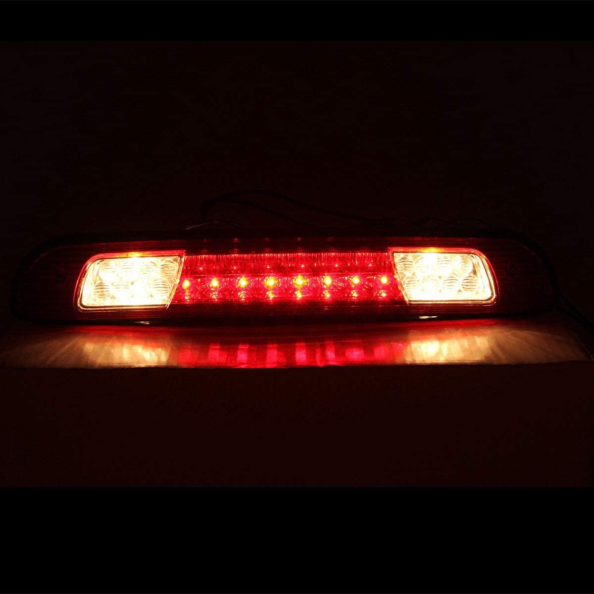 Red/Clear LED High Mount Stop Cargo 3rd Brake Lights Pack of 2 J3796