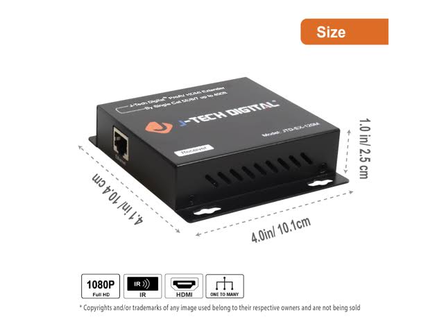 HDMI Extender over Ethernet Cat5e Cat6 Cable 1080p with IR Remote Control B962