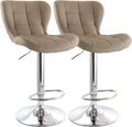 2 Piece Adjustable Faux Leather Bar Stool with Chrome Base K341813