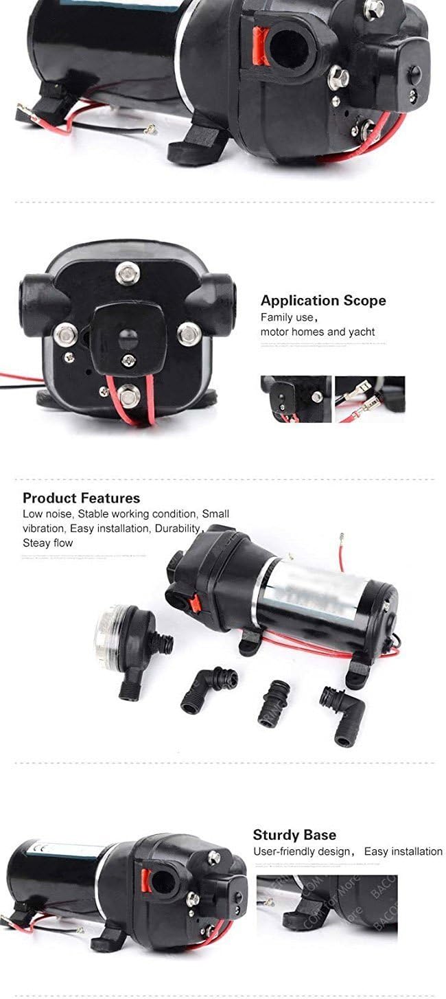 High Pressure Diaphragm Water Pump 160PSI 8L/min Self-priming U63736