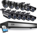 16CH 1080P Home Security Camera System with 2TB HDD, 8 x Wired 1080P Outdoor Indoor Weatherproof Cameras G551