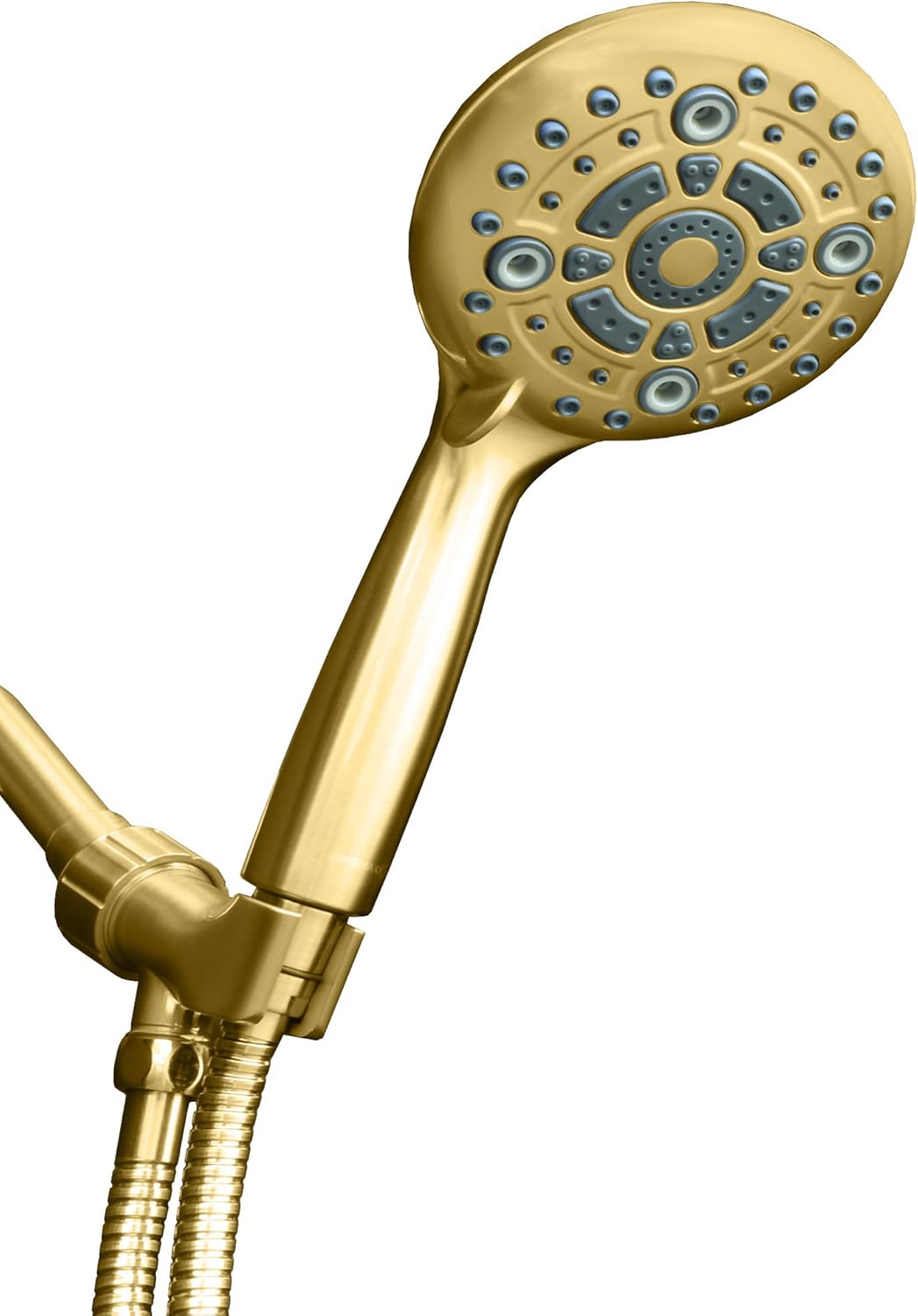 6 Spray Settings 5 inch Hand Held Shower Head, Stainless Steel Hose, Brushed Nickel Finish, Pack of 2 K445