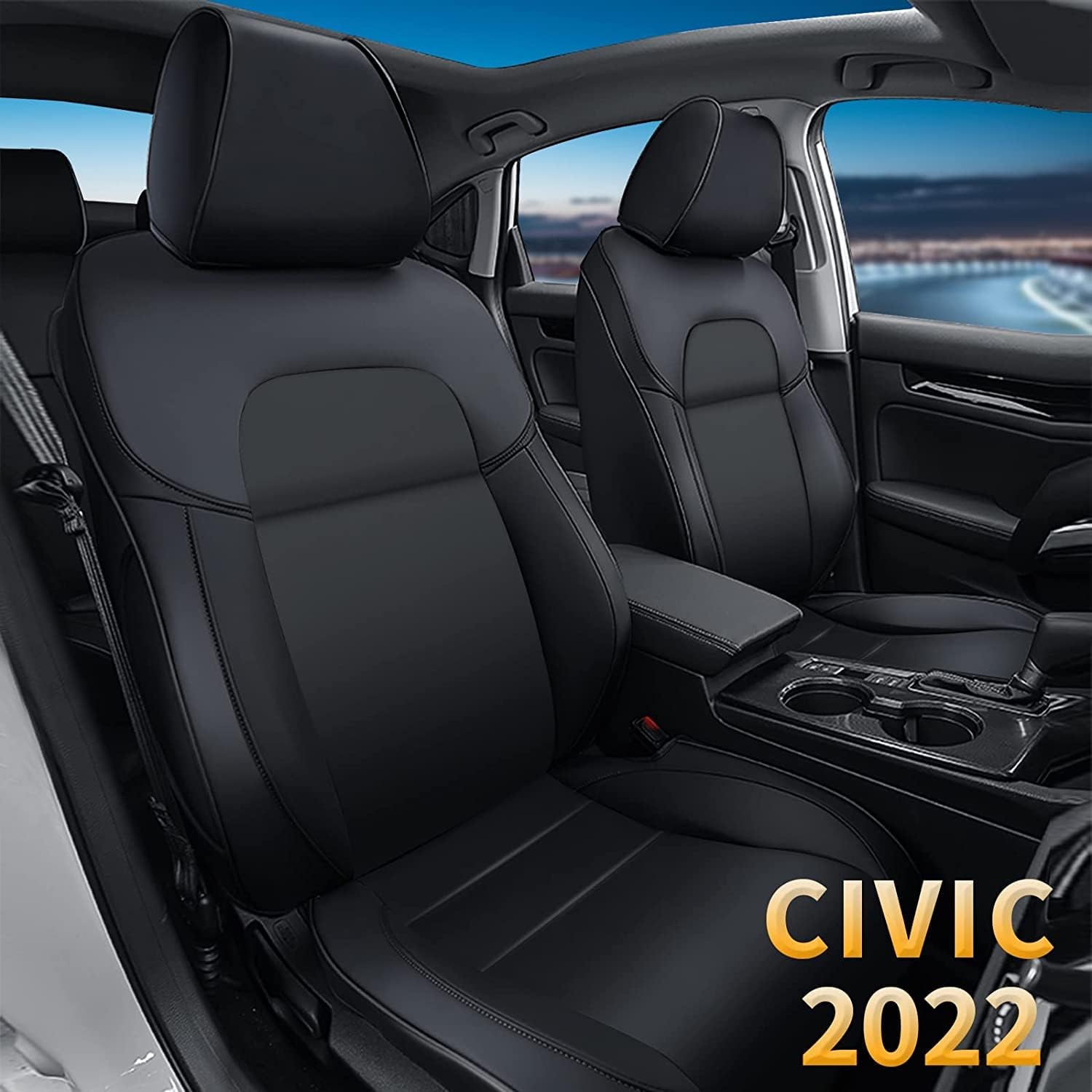 Faux Leather Car Seat Cover Full Set L58313