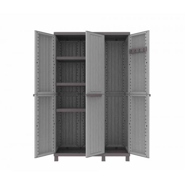 3 Doors Cabinet Faux Wood Finishing with 3 Adjustable Inner Shelves N553972