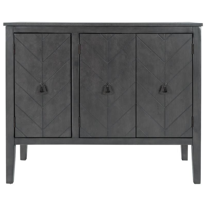 Grey Wooden Accent Storage Cabinet with Adjustable Shelf G92951
