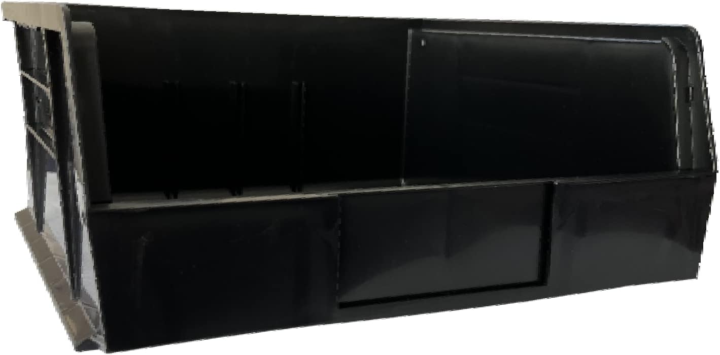 Pack of 3 Black Plastic Hanging Stacking Storage Bin with Shelf Bin Z60106