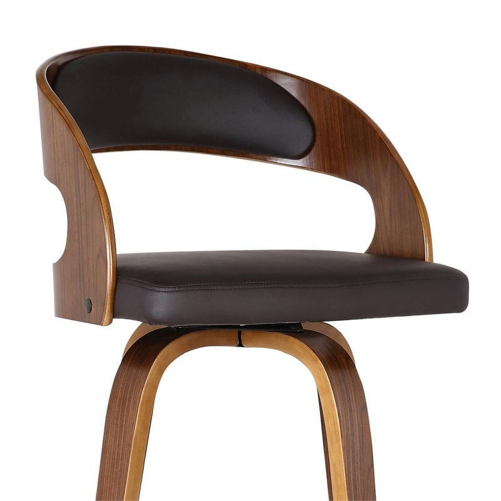 26" Wood/Faux Leather Counter Stool in Brown G146988