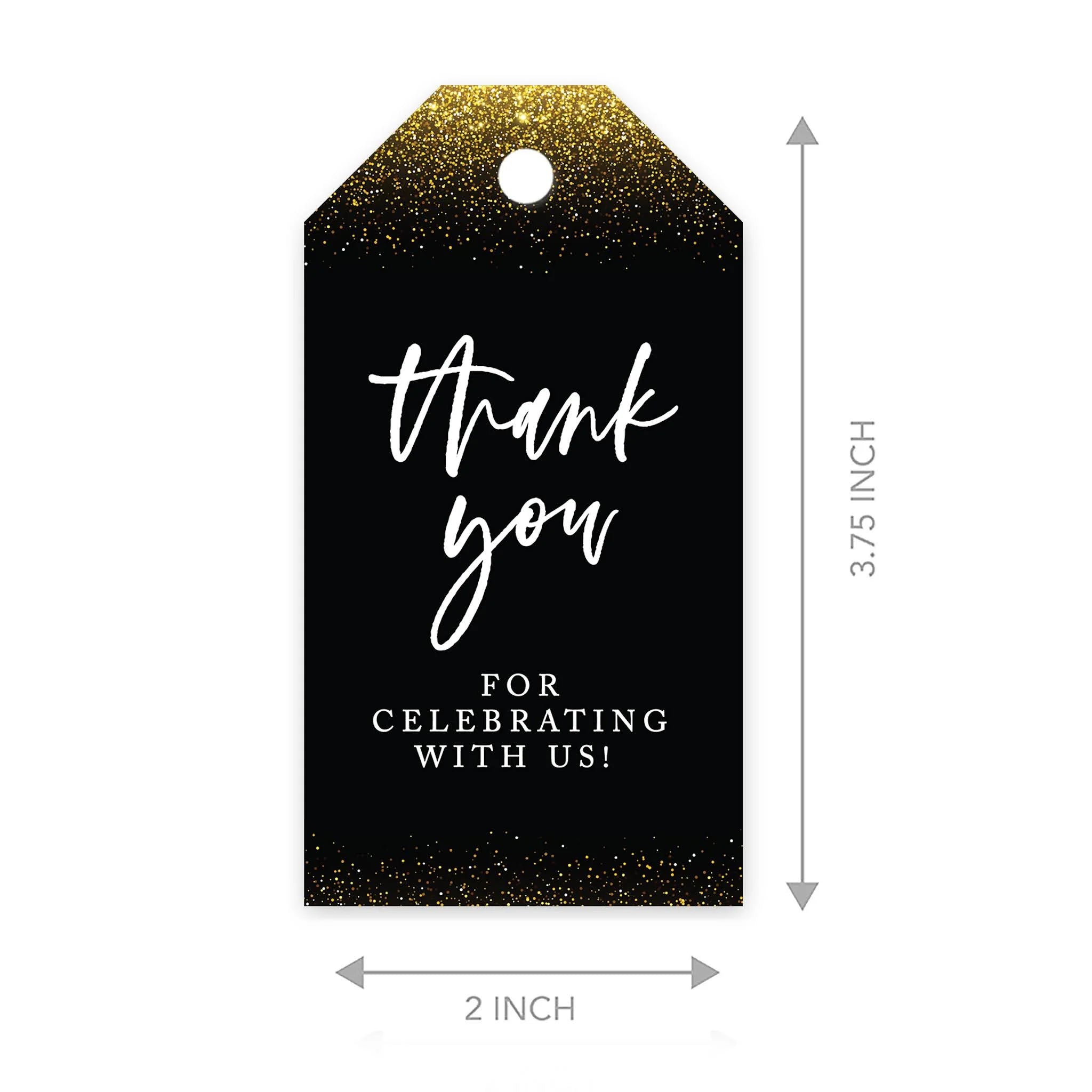 Gold Glitter Cardstock Favor Tags 100-Pk U538