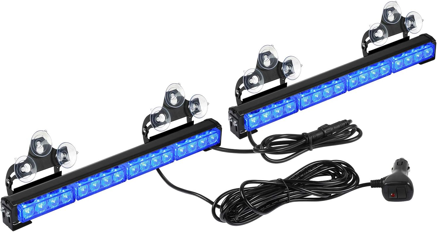 2x16.8 inch 32LED Emergency Flashing LED Traffic Advisor Strobe Light Bar (Red/White) Pack of 2 E688
