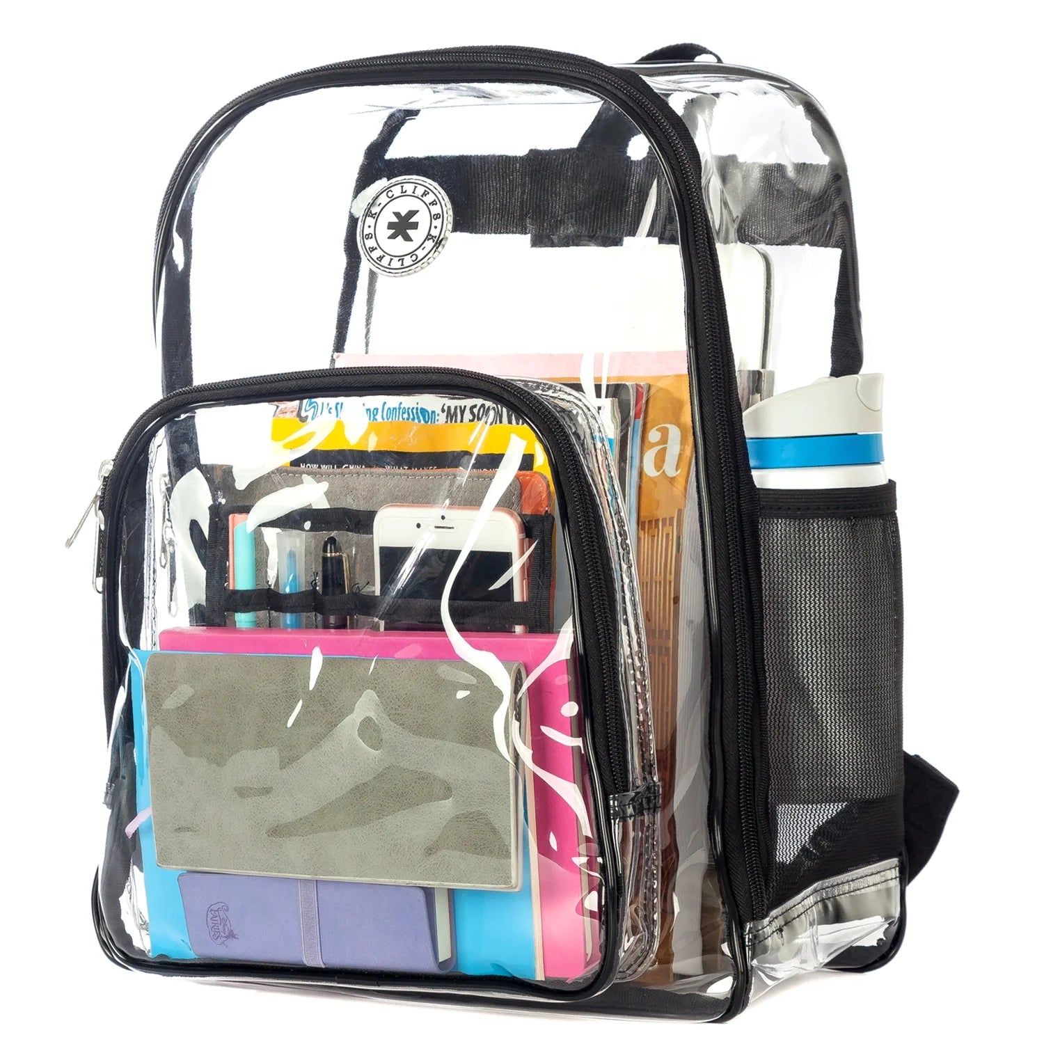 Clear Heavy Duty Transparent Backpack Black C15519