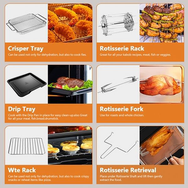 12QT 12-in-1 Air Fryer Convection Oven with Accessories R17676