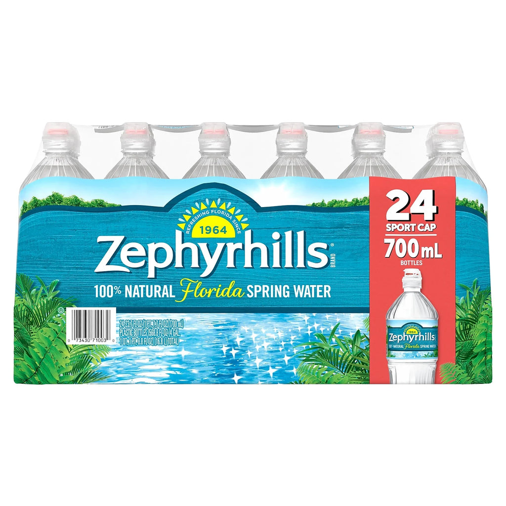 Natural Spring Water 24-700mL Sport Bottles with Flip Cap G3569