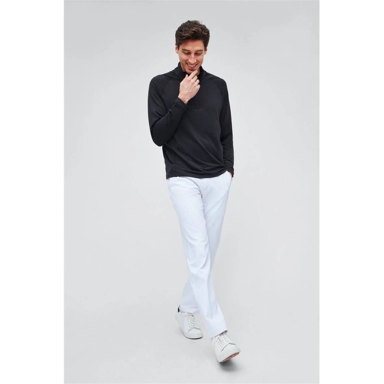White Golf Half Zip N619