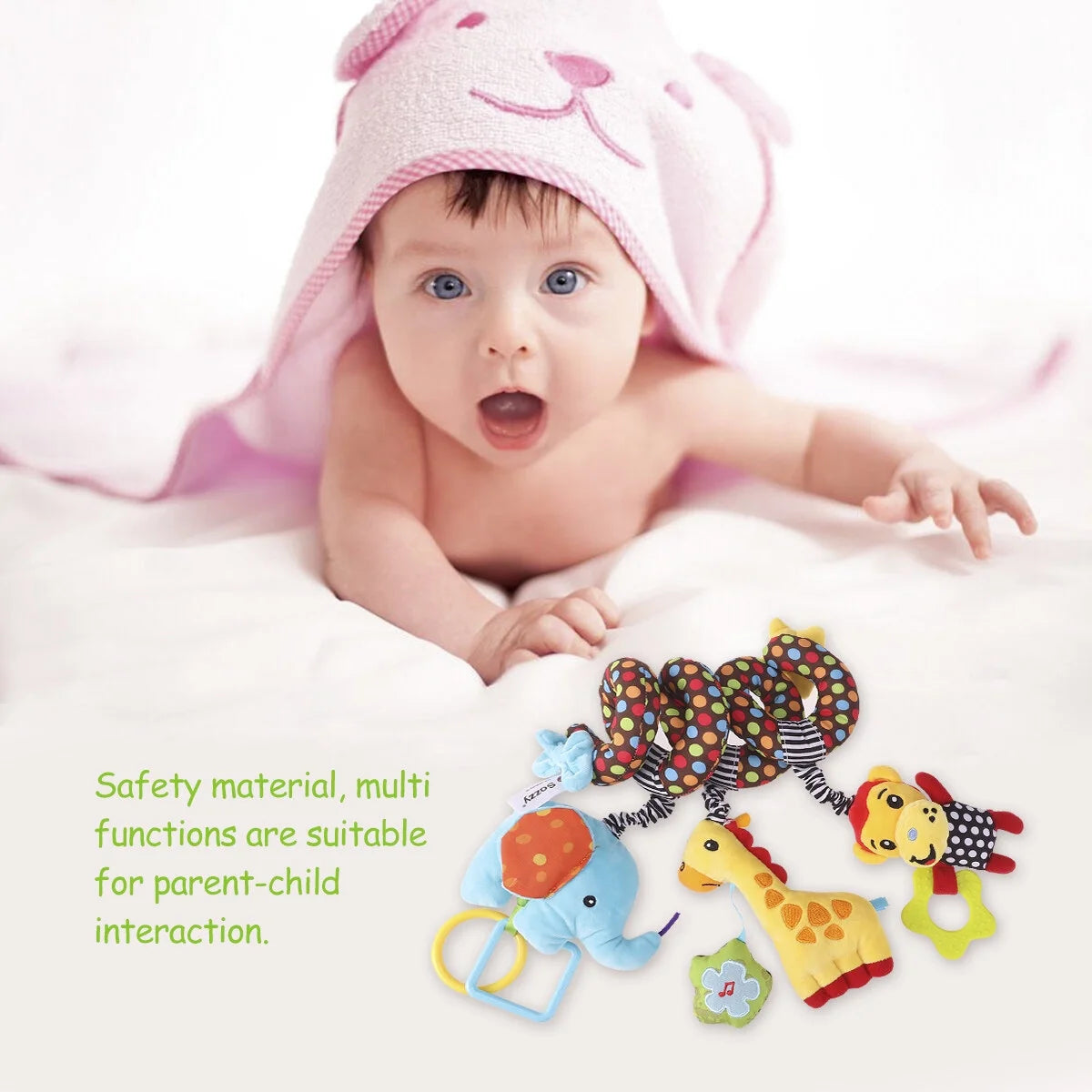 Infant Baby Activity Spiral Bed & Stroller Toy Plush Toy B40001
