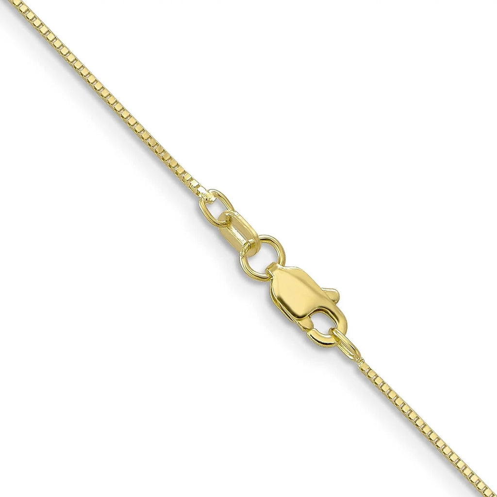 Solid 10k Yellow Gold 0.9mm Box Chain - 18" G56703