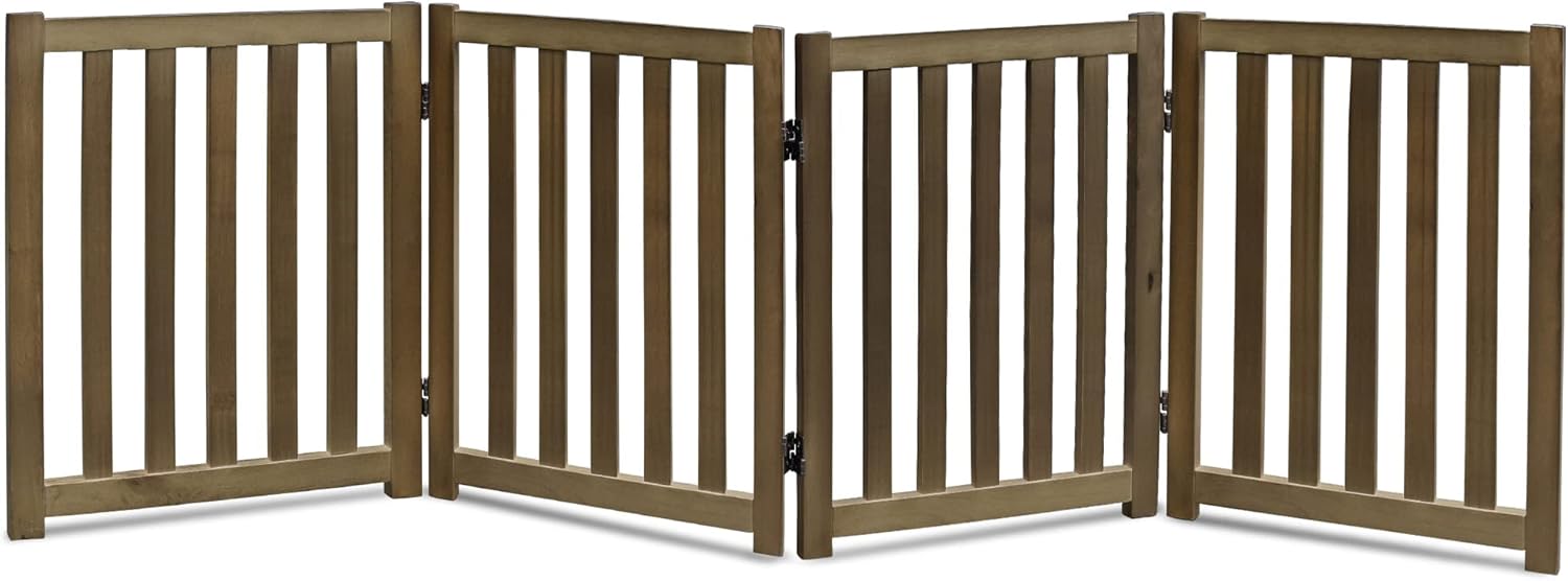Oak Wood Foldable Pet Gate D417