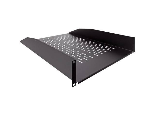 2U 19-inch Vented Rack Mount Cantilever Fixed Server Cabinet Shelf 22-inches Deep Black M105972