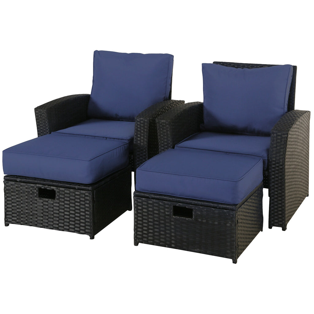 6-piece Rattan Wicker Outdoor Sectional Sofa I37983