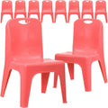 Red Plastic Stack Chairs (Set of 10) E375824