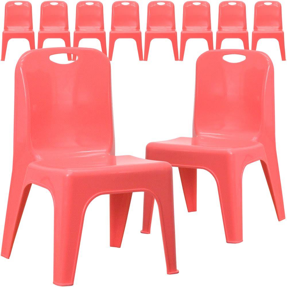 Red Plastic Stack Chairs (Set of 10) E375824