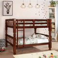 Twin Over Twin Wood Bunk Bed in Cherry Q948