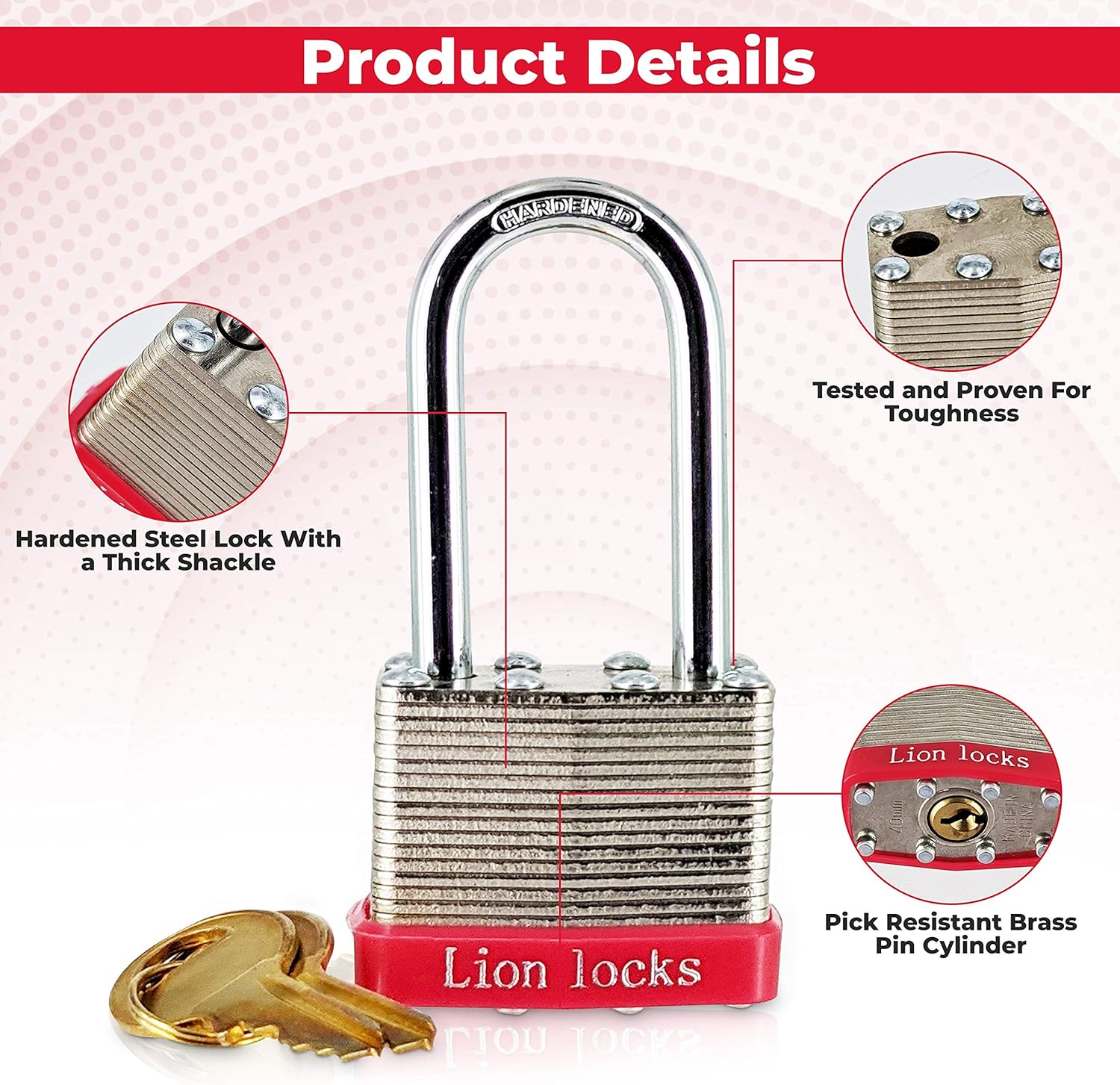 24 Keyed-Alike Padlocks, 48 Keys, Hardened Steel Case, Brass Pin Cylinder R26553
