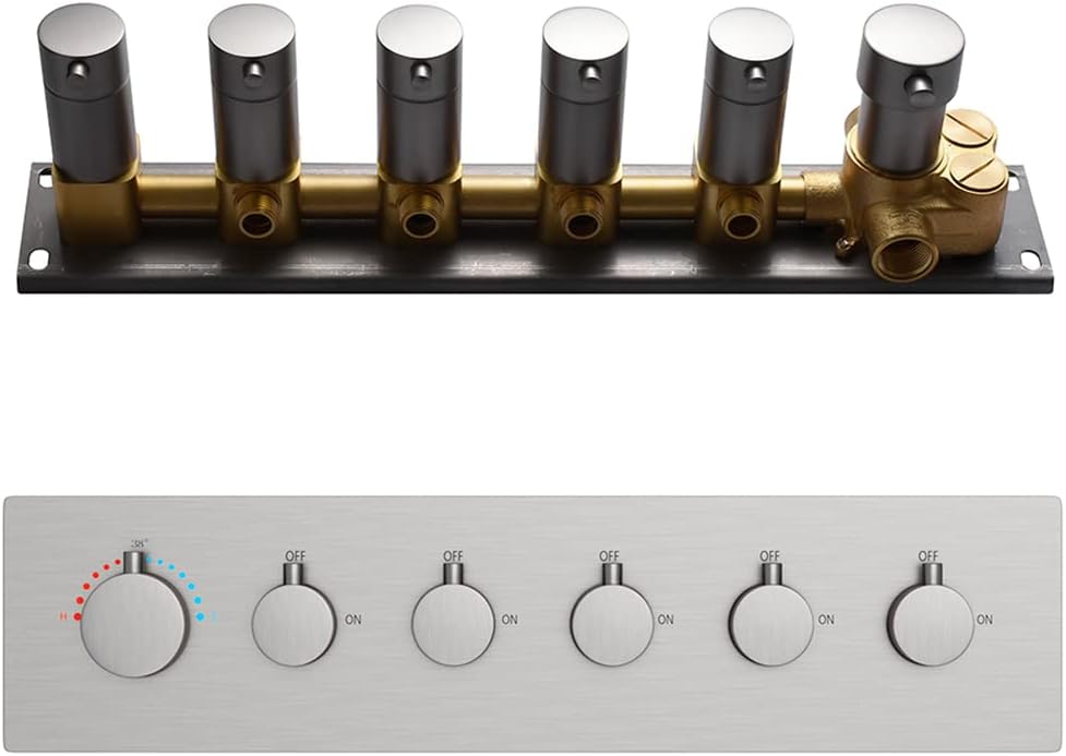 Brushed Nickel 6 Handle Shower Valve Trim Kit Y915
