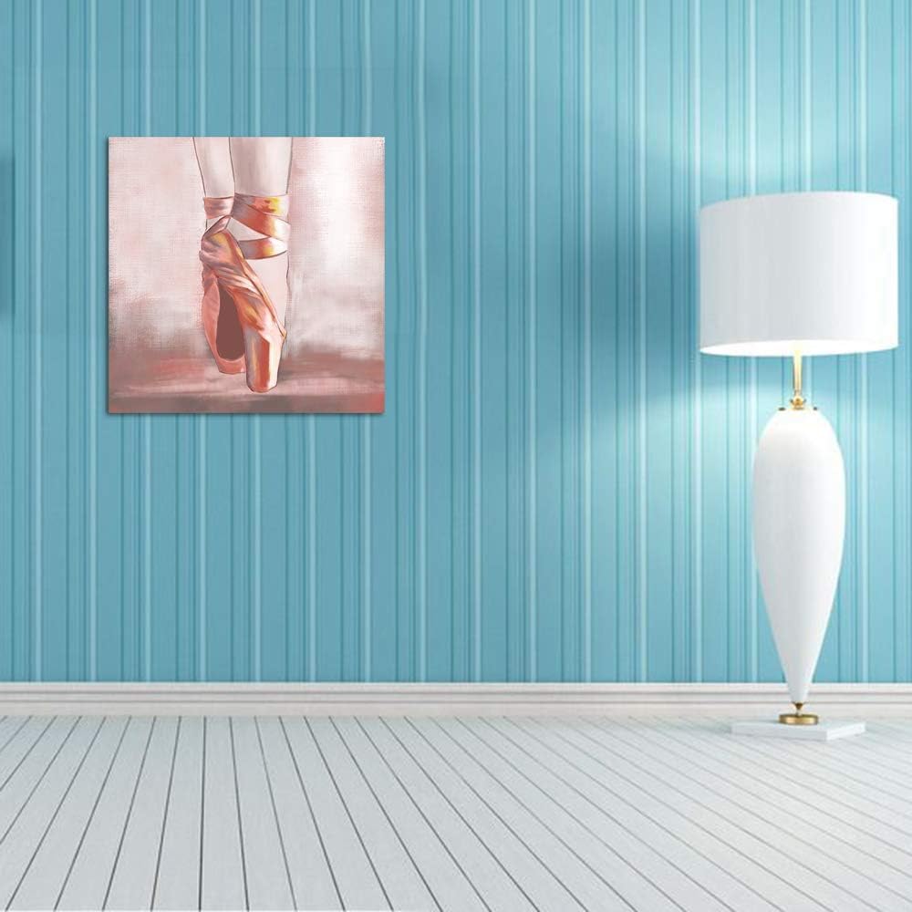 Pink Ballet Shoes Canvas Framed Artwork 24x24 D241