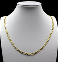 10K Yellow Gold Figaro Link Chain Pendant Necklace N325531