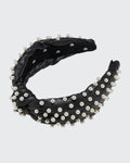 Faux Leather Pearl Knotted Headband Y287