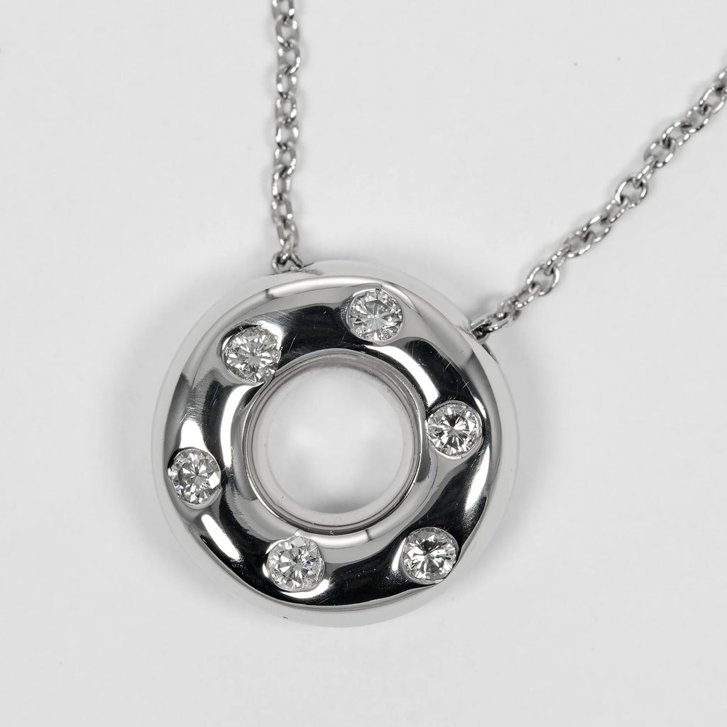 Platinum Diamond Circle Necklace L99636