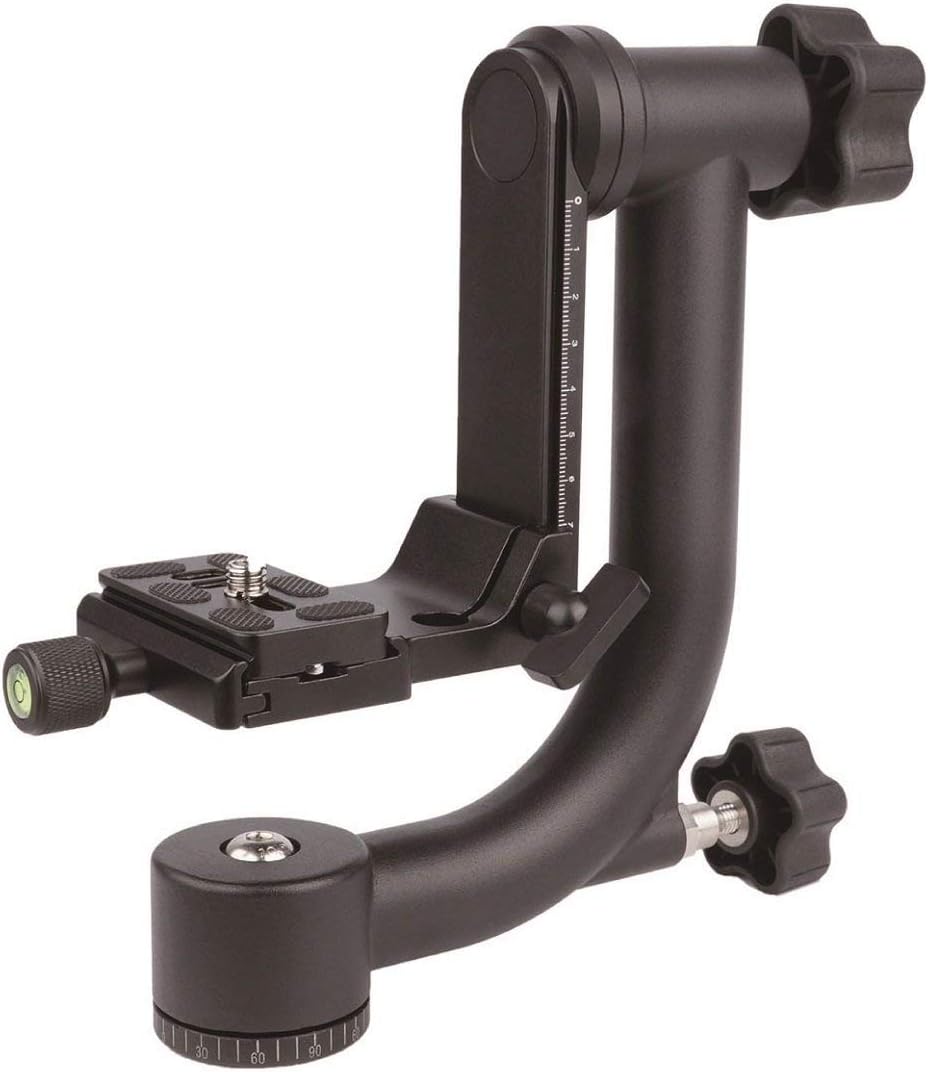 Q45 Gimbal Head Heavy Duty Metal Gimbal Tripod Head with Arca-Type Quick Release Plate and Bubble Level for DSLR Cameras up to 26lbs/12kg O242435