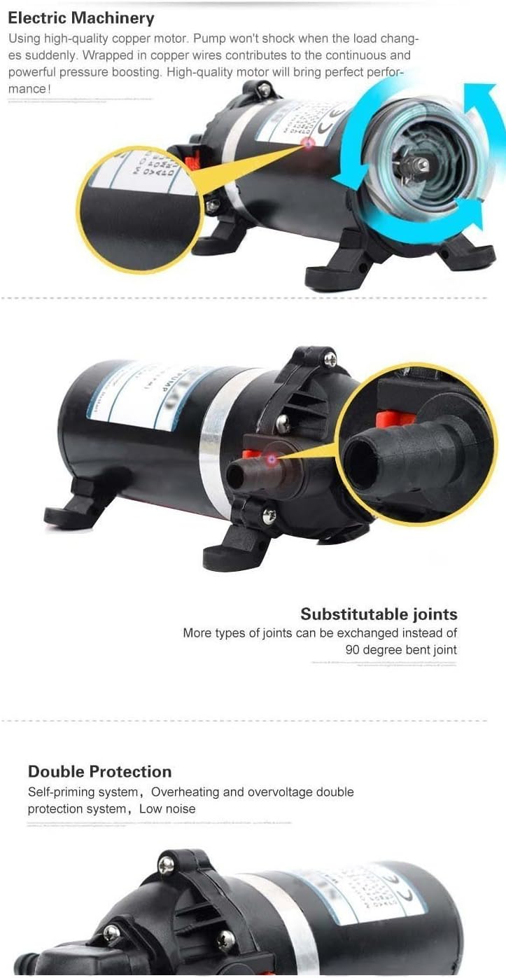 High Pressure Diaphragm Water Pump 160PSI 8L/min Self-priming U63736